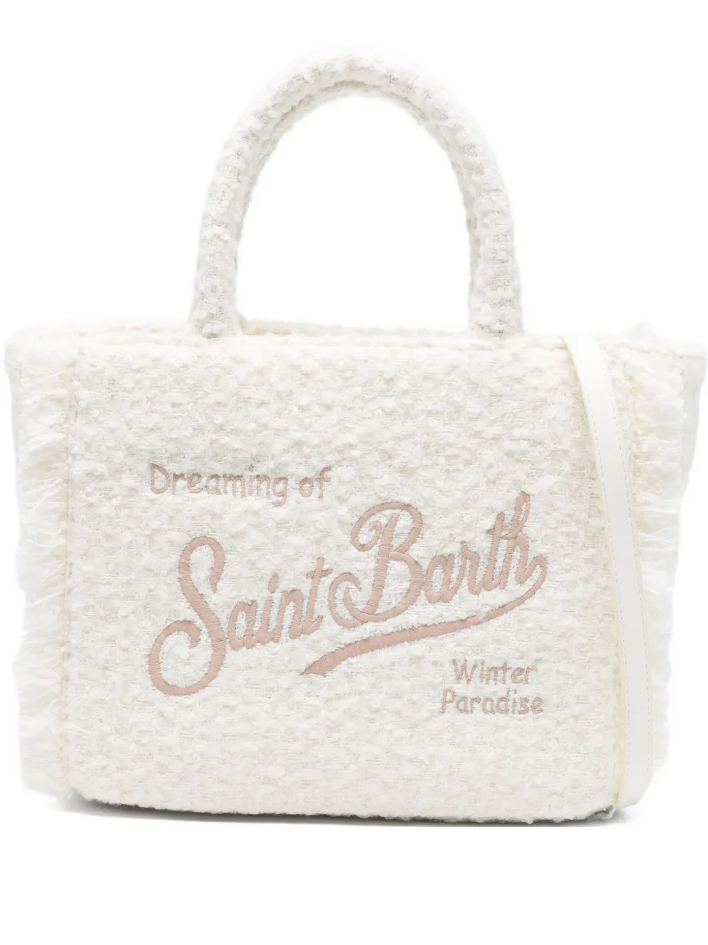 Mc2 Saint Barth Mini Vanity Logo-embroidered Tote Bag In White