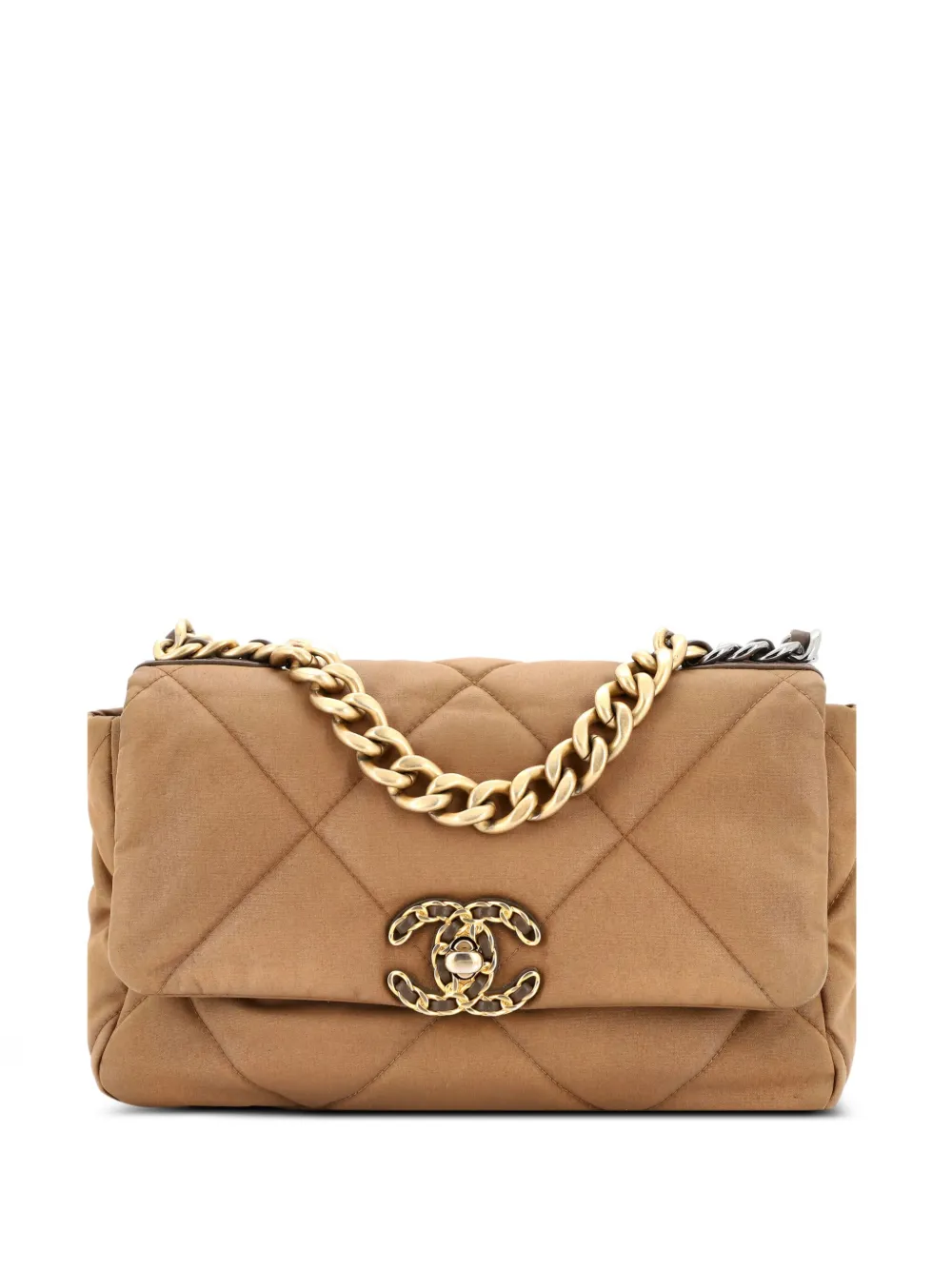 CHANEL Pre-Owned 19 Flap Bag Quilted Canvas Medium shoulder bag - ブラウン