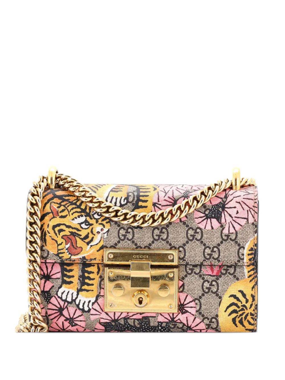 Gucci Pre-Owned Padlock Bengal Print GG Coated Canvas Small shoulder Gucci Pre-Owned Padlock Bengal Print GG Coated Canvas Small shoulder