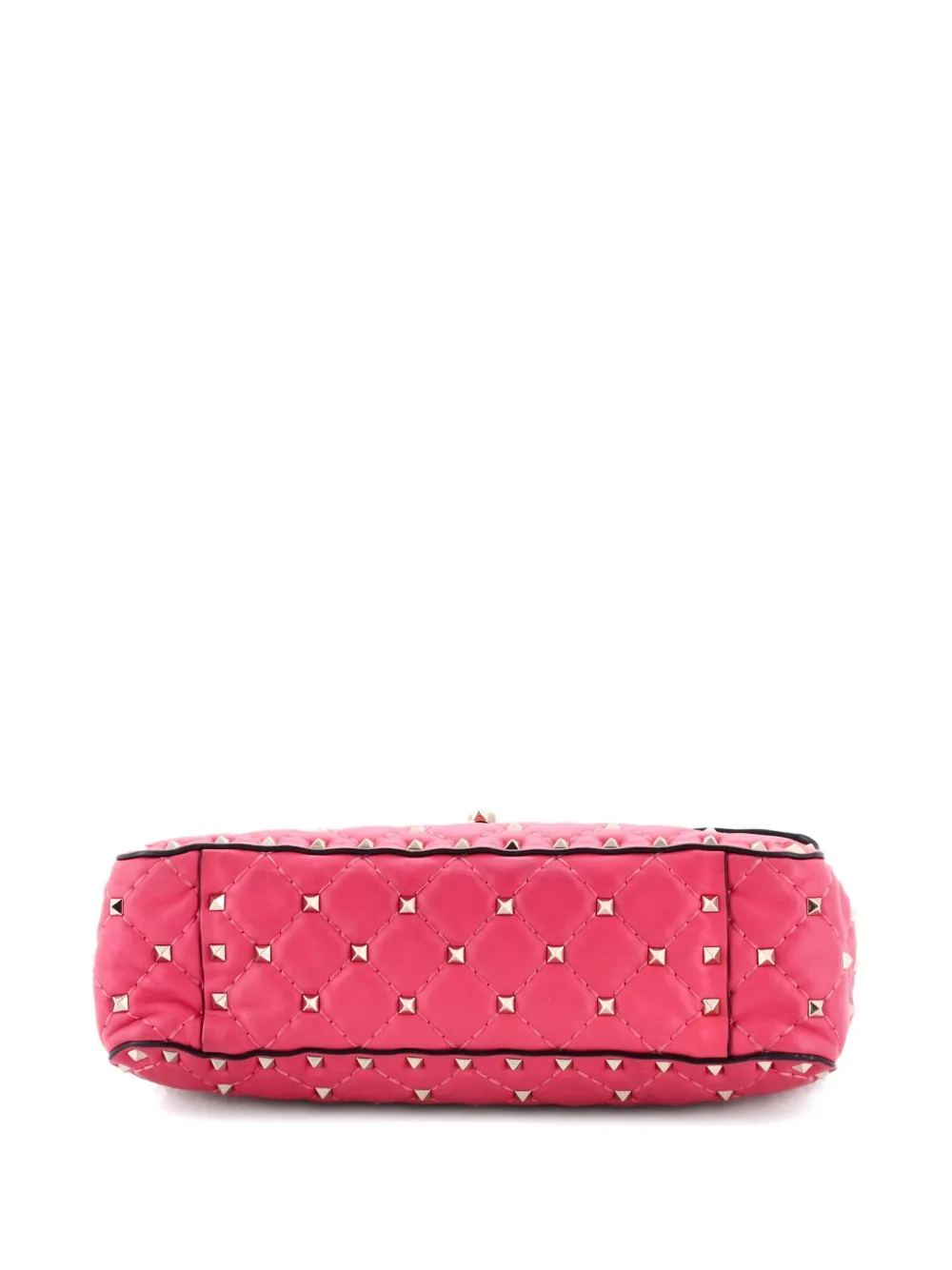 Pre-owned Valentino Garavani Rockstud Spike Flap Bag Quilted Leather Medium Crossbody Bag In Pink