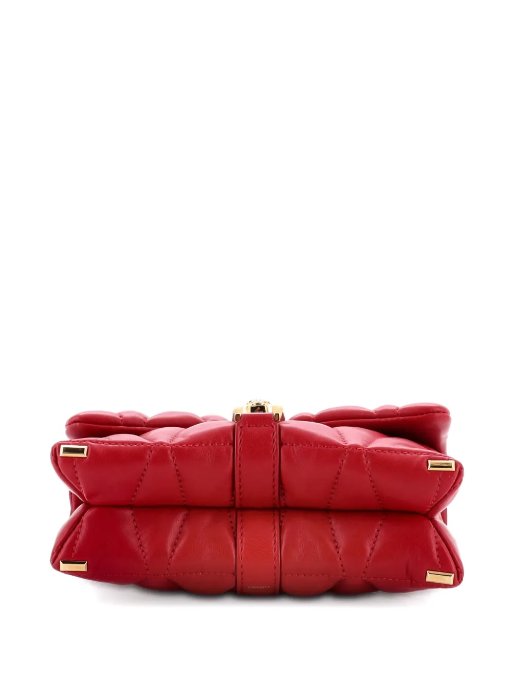 VERSACE Pre-owned Kleio Quilted-leather Shoulder Bag In Red