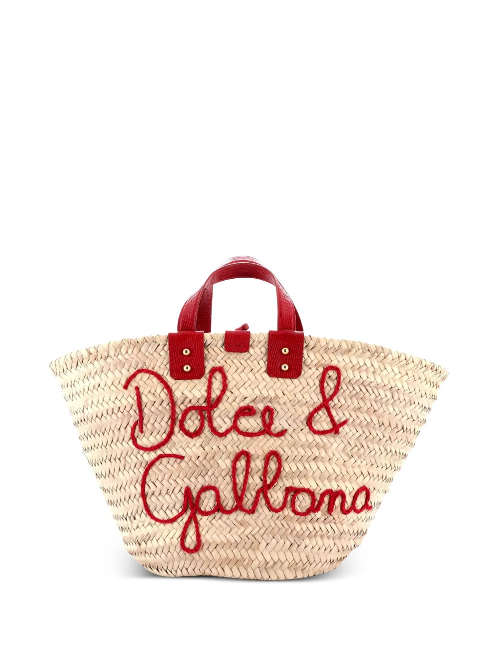Dolce & Gabbana Pre-Owned Kendra Logo Basket Bag Embroidered Straw