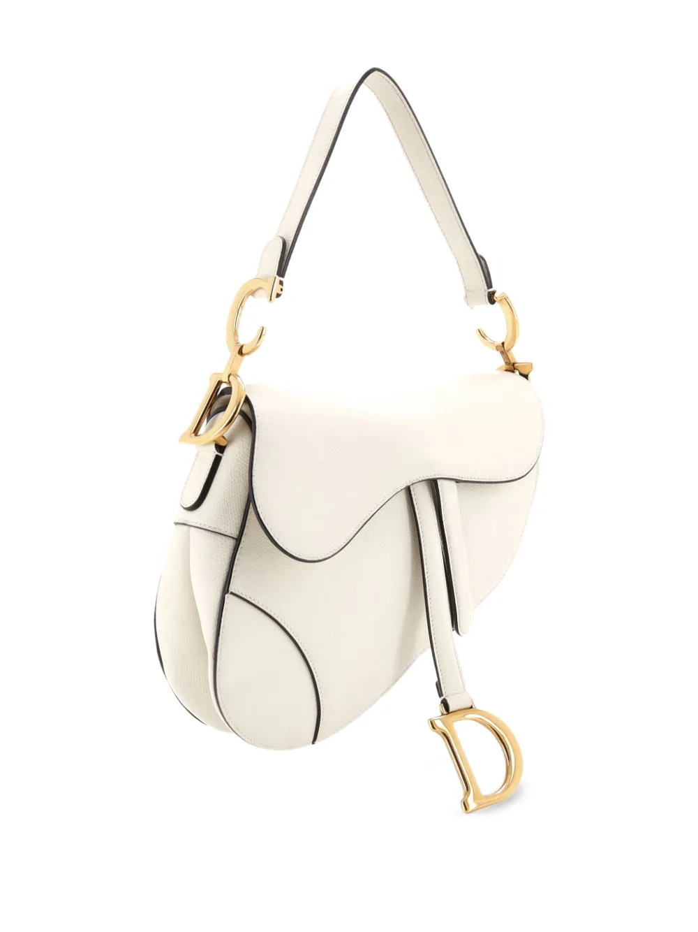  Christian Dior Pre-owned Saddle Handbag Leather Medium Shoulder Bag - Neutrals 