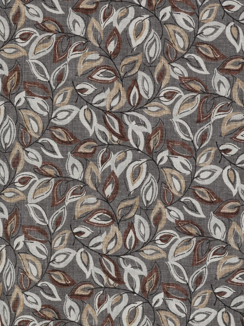 Dell'oglio leaf-print fringed scarf - Blauw