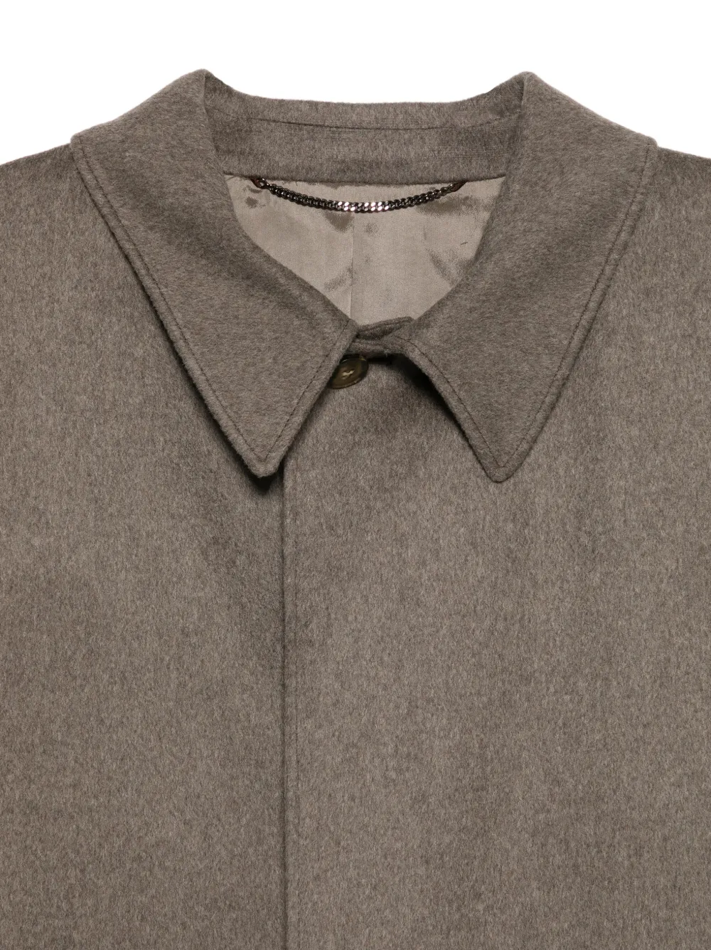 Canali Pocket-collared Coat In Brown