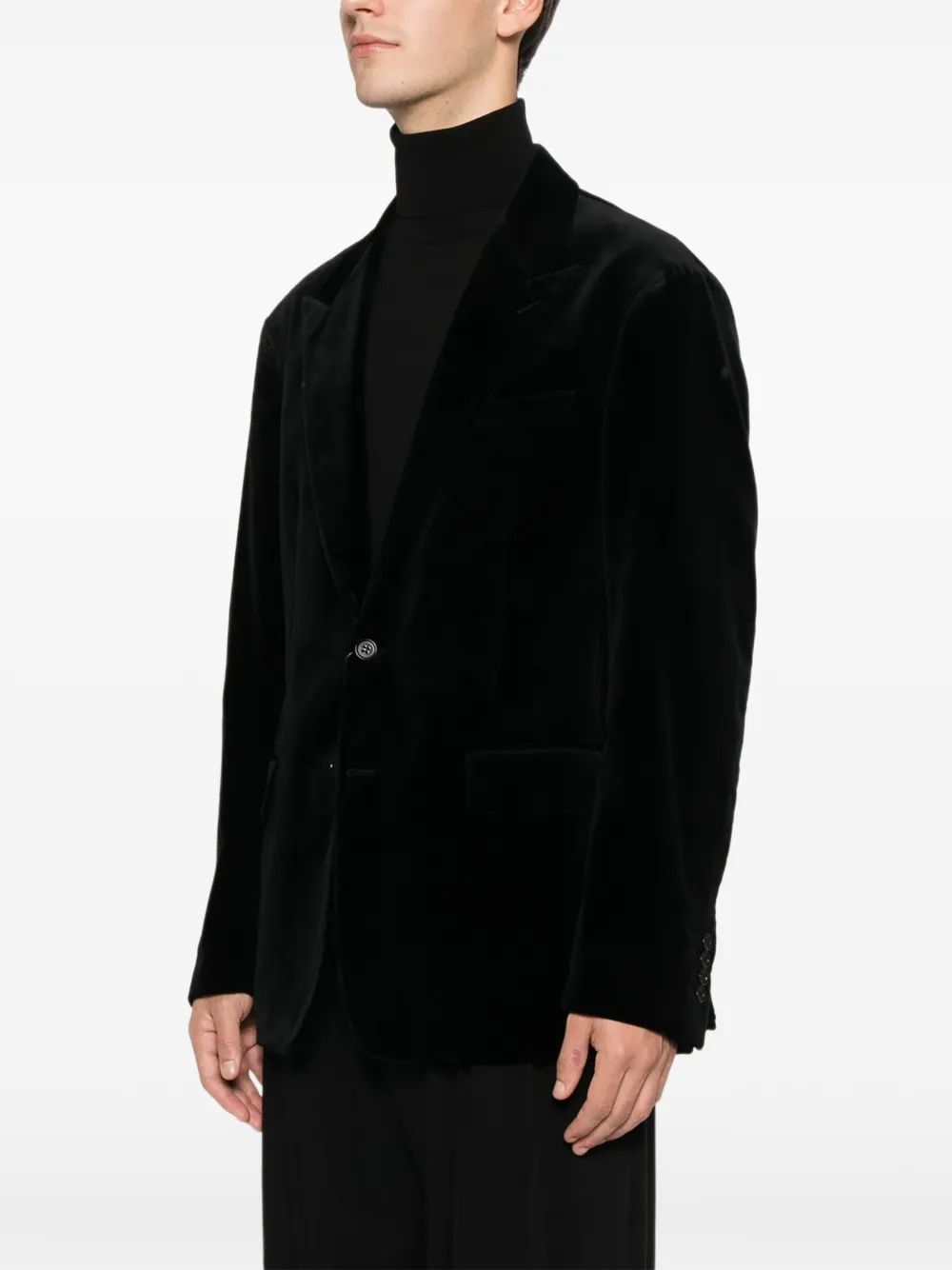 Canali Velvet Blazer In Black