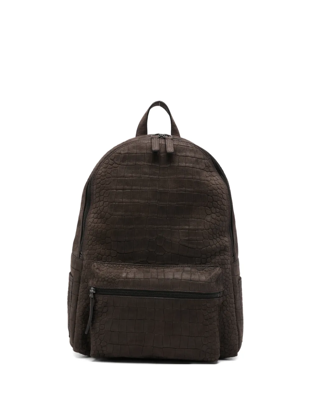Orciani Freedom crocodile-effect zip backpack | marrón | Image 1