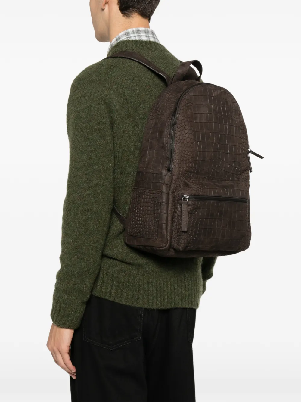 Orciani Freedom crocodile-effect zip backpack | Image 2