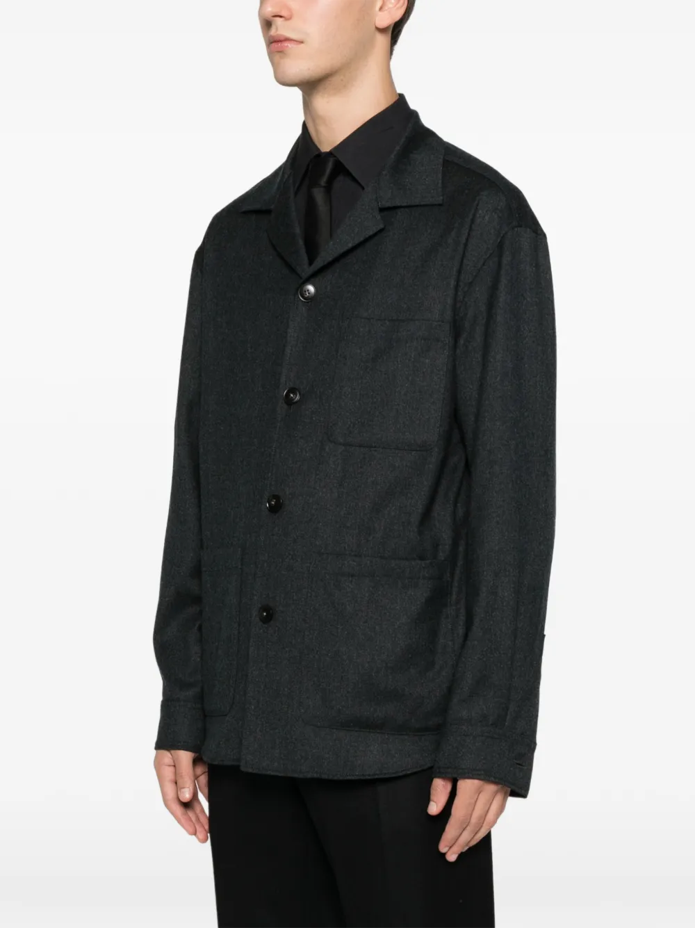 Canali button-up overshirt Grijs