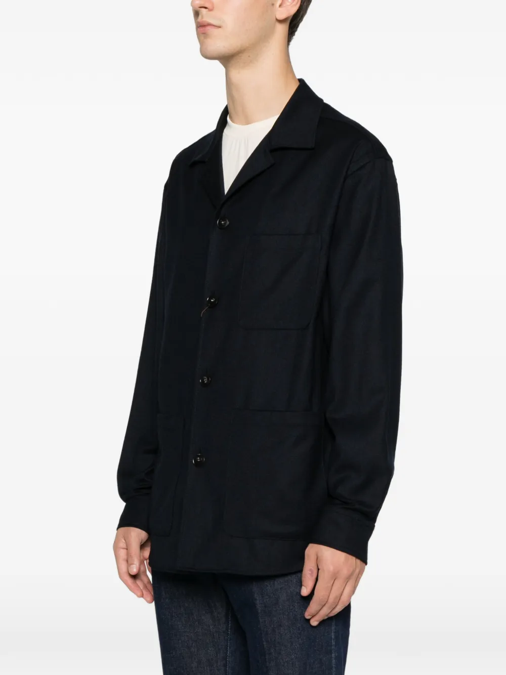 Canali Buttoned Jacket In Blue