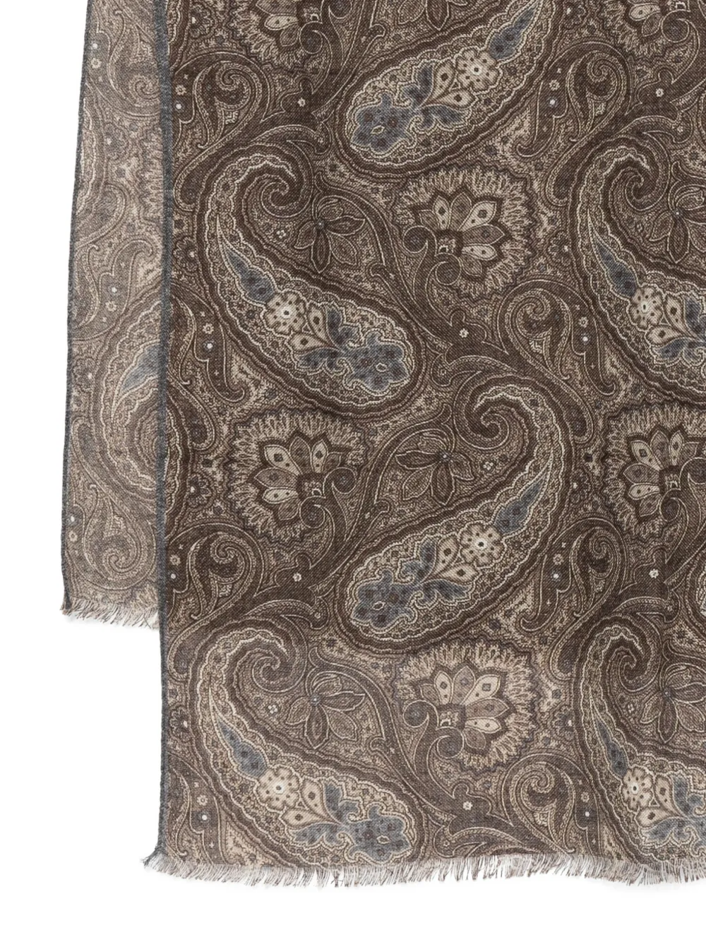 Dell'oglio Sjaal met franje en paisley-print Bruin