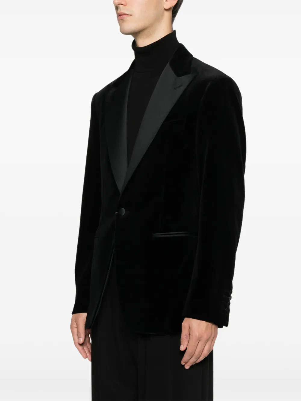 Canali Textured Blazer In Black