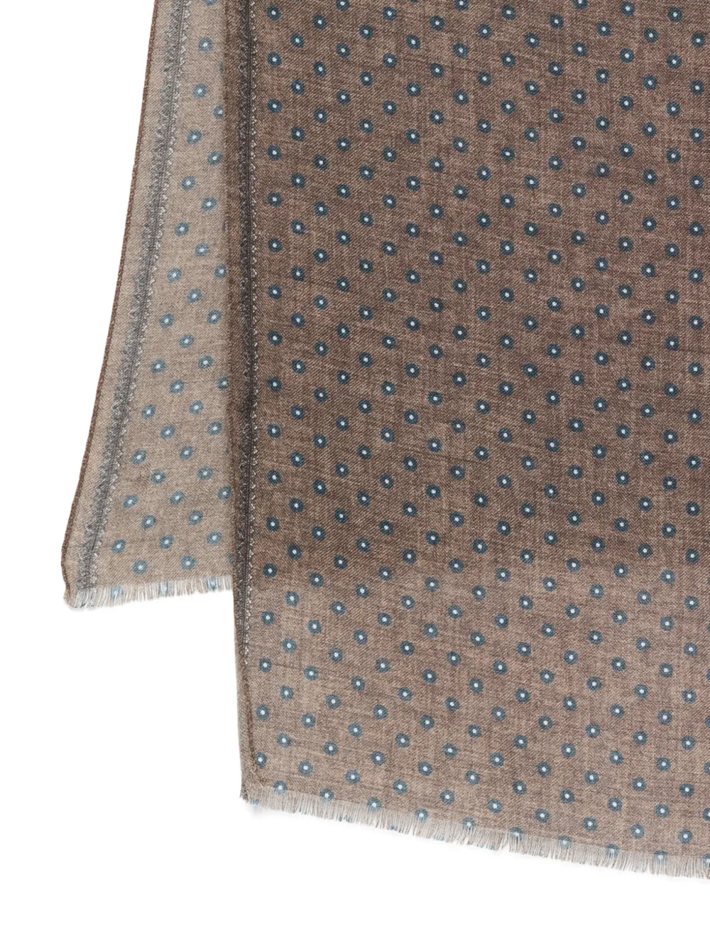 Dell'oglio Sjaal met stippen en franje Bruin