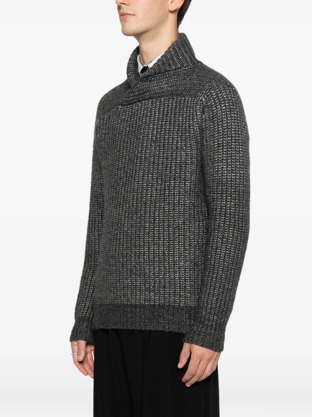 Zegna shawl-collar sweater Grijs