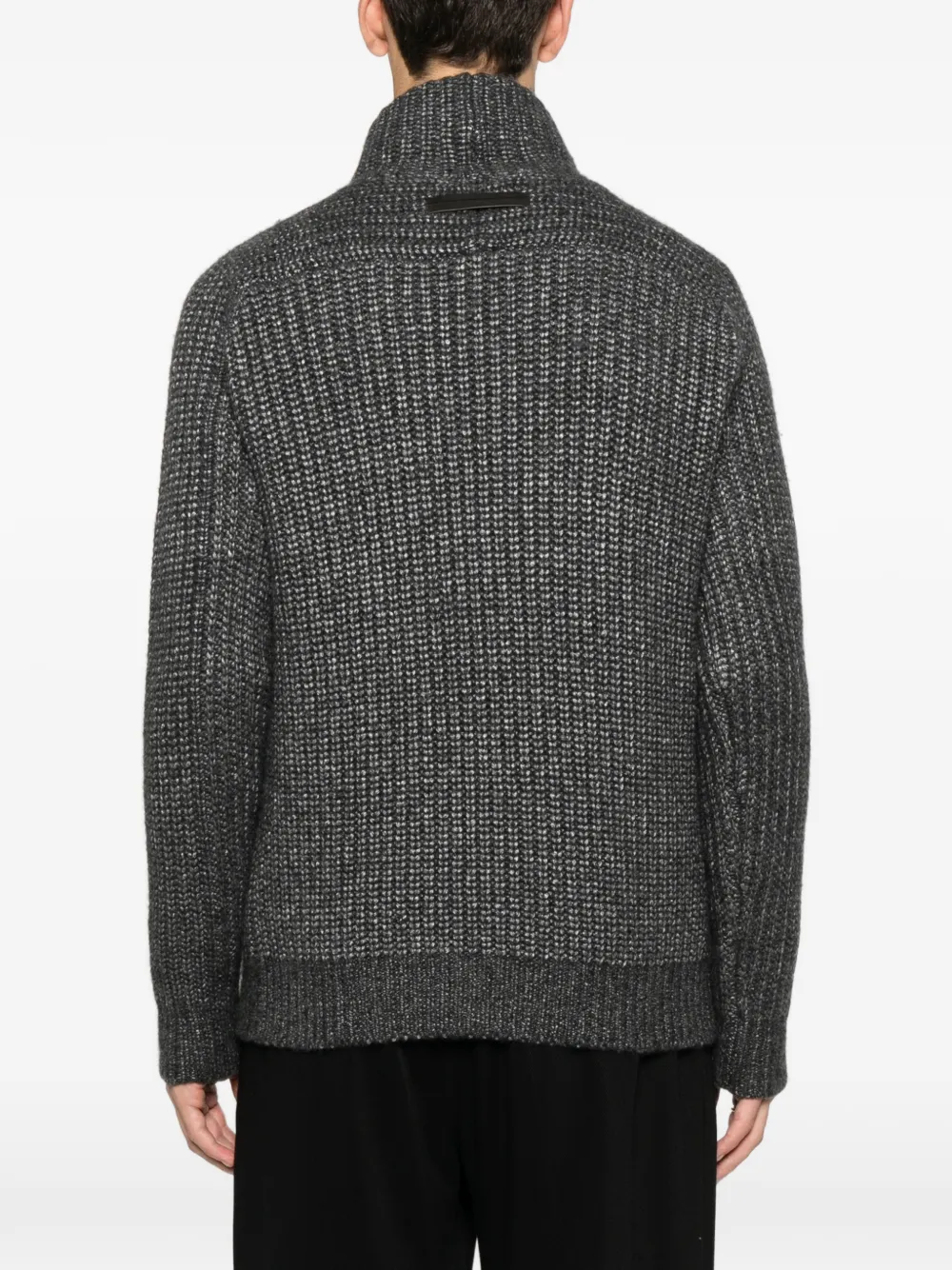 Zegna shawl-collar sweater Grijs