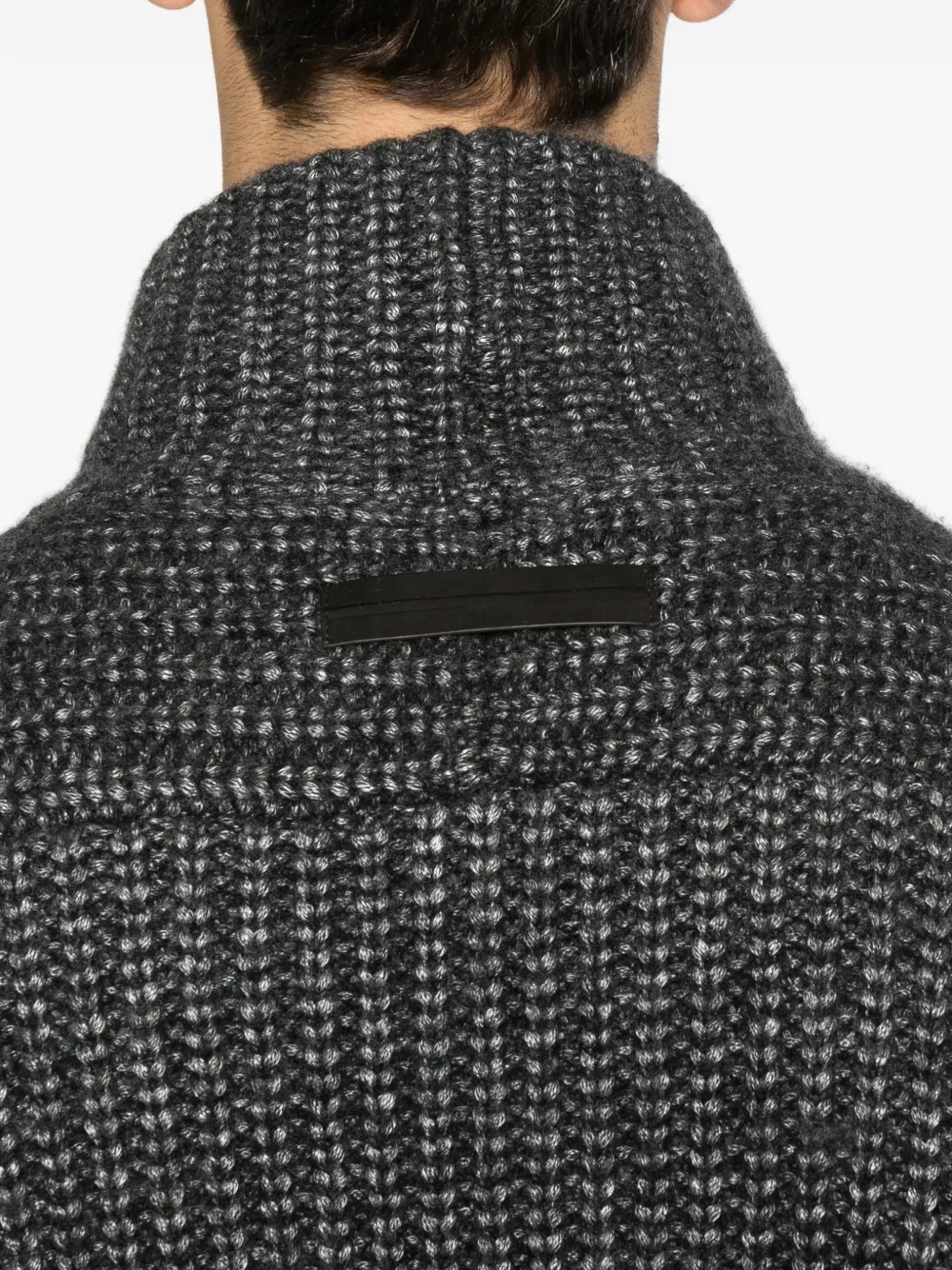 Zegna shawl-collar sweater Grijs