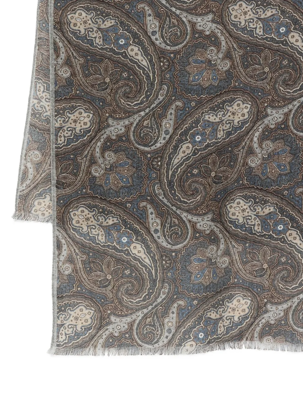 Dell'oglio Sjaal met franje en paisley-print Bruin