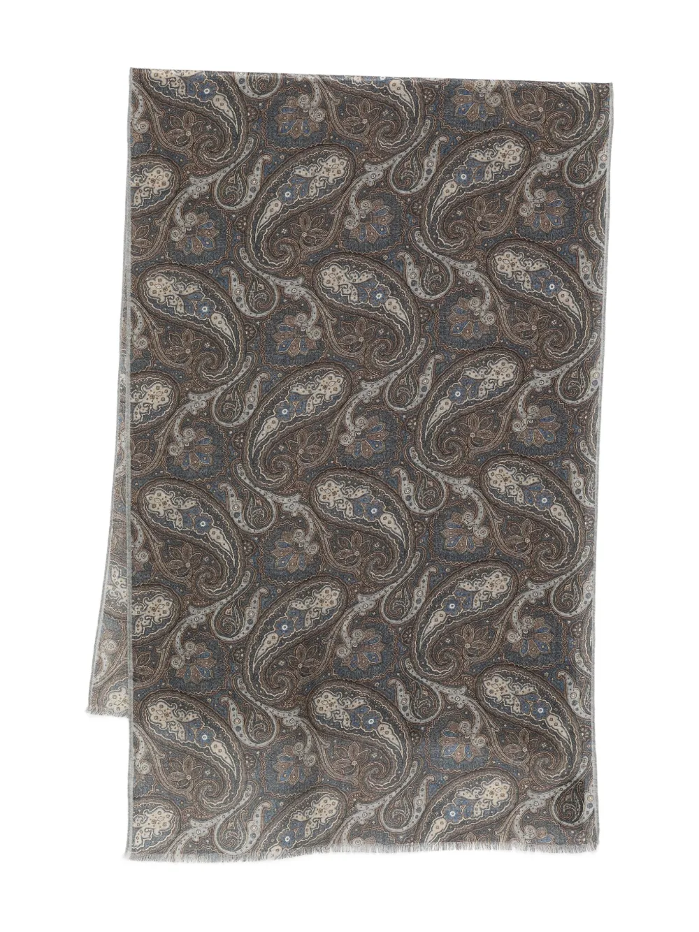 Dell'oglio paisley fringed scarf | Brown | Image 1