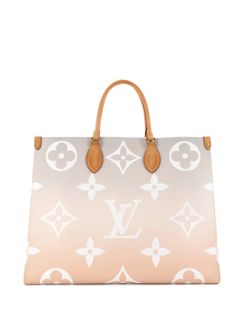 Pre-owned Louis Vuitton Onthego By The Pool Monogram Giant Gm Tote Bag In Neutral