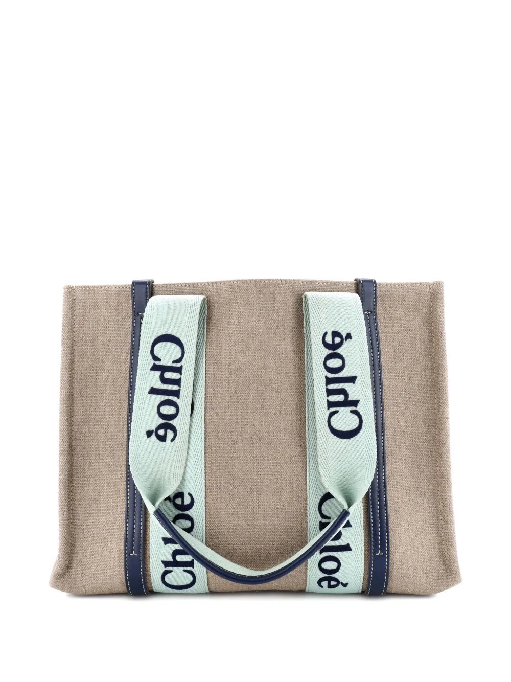 Chloé Pre-Owned Woody Canvas with Leather Medium tote bag | neutro | Image 1