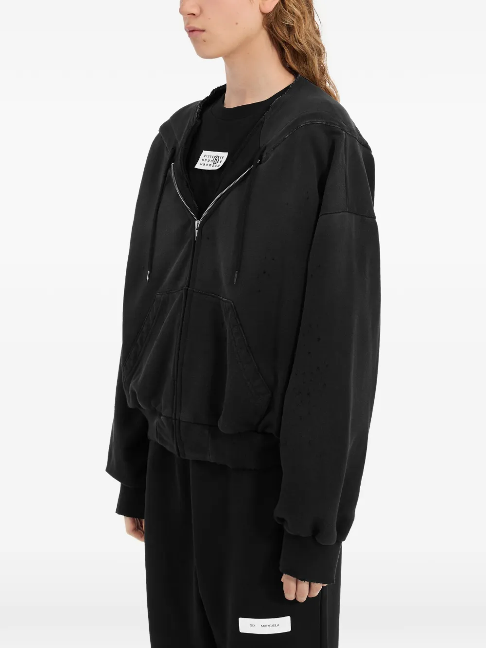 MM6 Maison Margiela Hoodie met rits Zwart