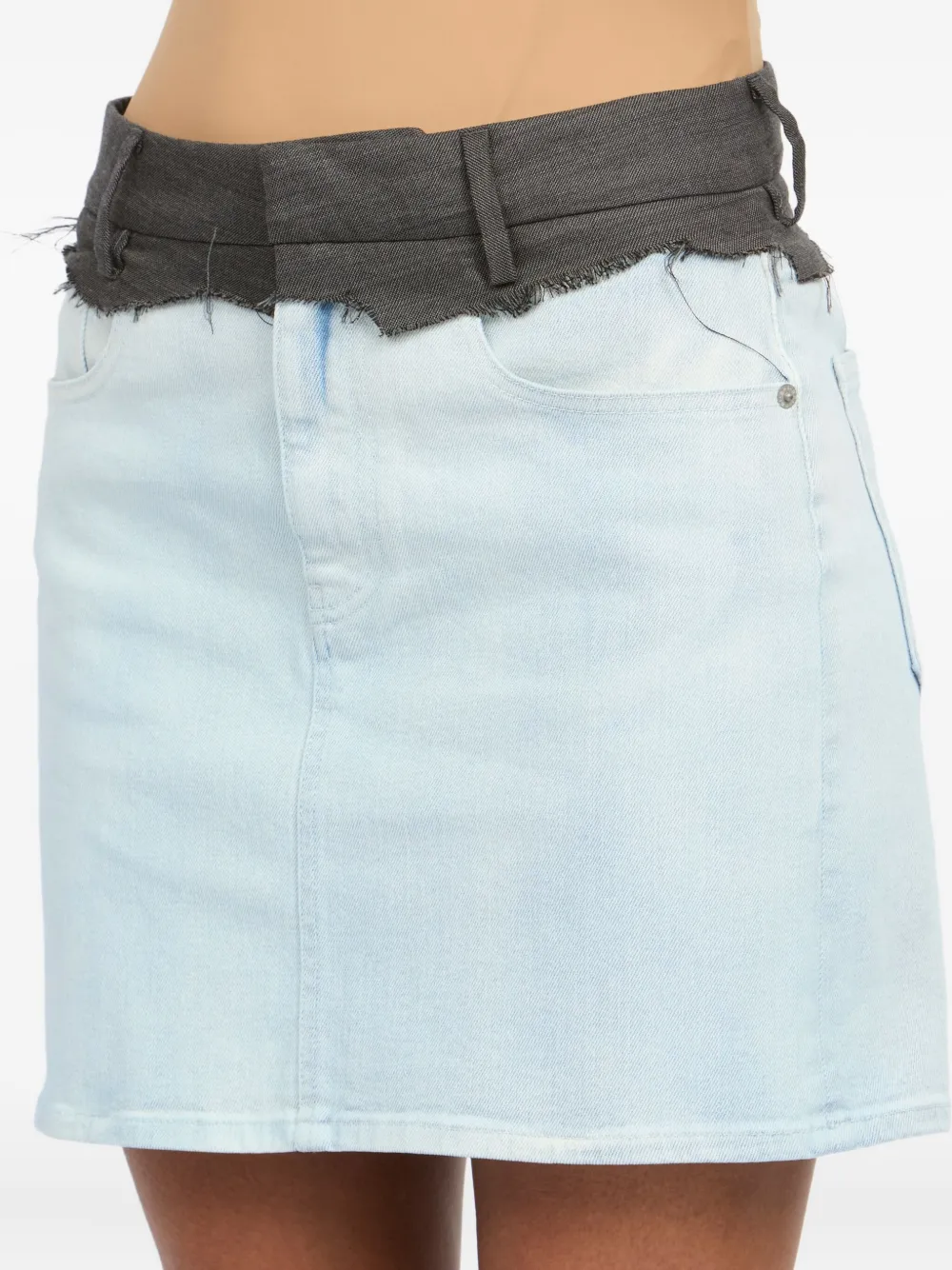Mm6 Maison Margiela Frayed Mini Skirt In Blue
