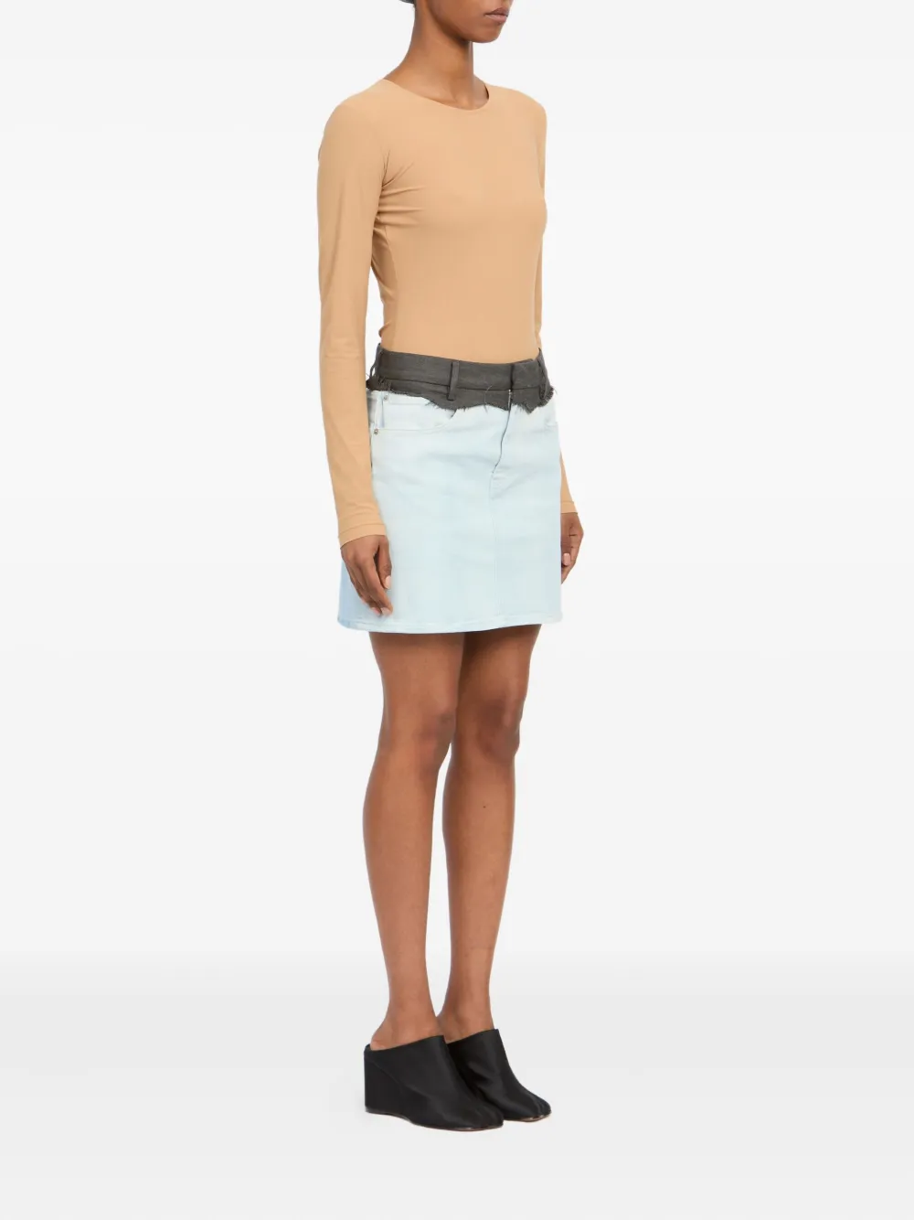 MM6 Maison Margiela Mini-rok met franje - Blauw