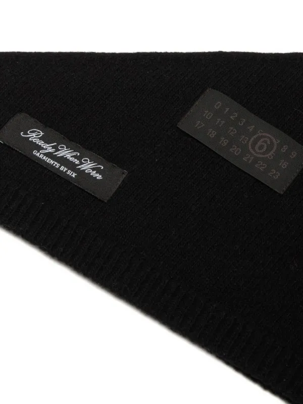 MM6 Maison Margiela ロゴパッチ スカーフ | ブラック | FARFETCH JP