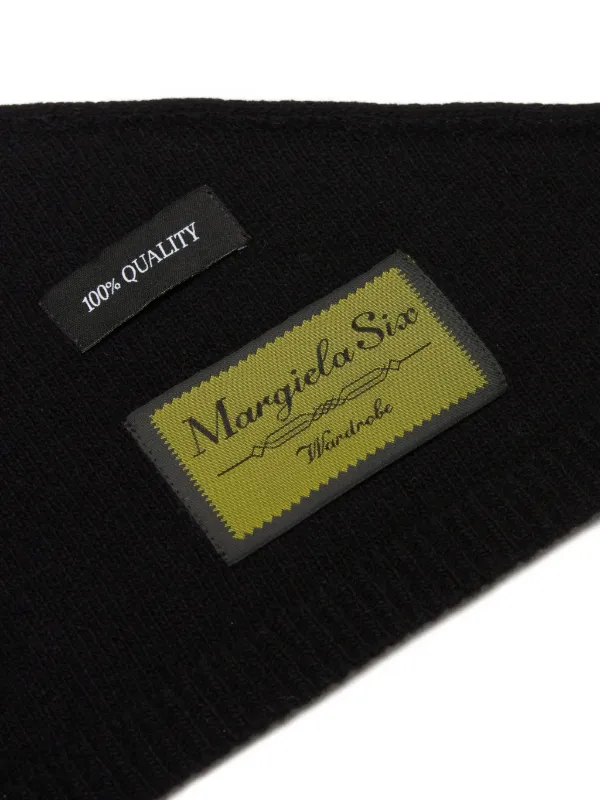 MM6 Maison Margiela ロゴパッチ スカーフ | ブラック | FARFETCH JP