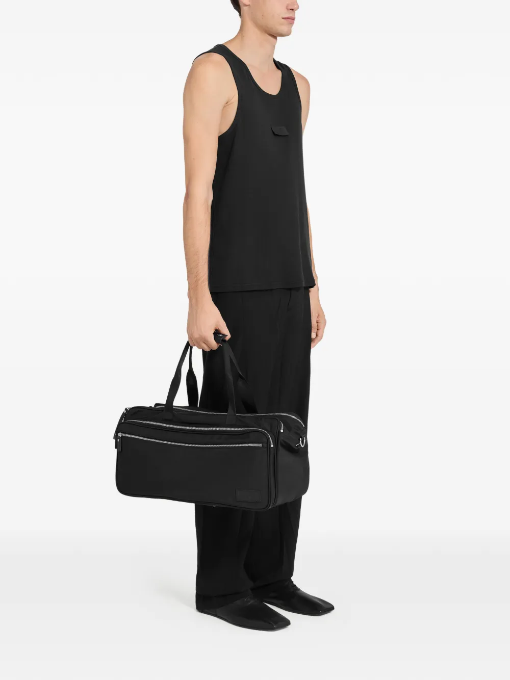 MM6 Maison Margiela Geribbelde tanktop met logoplakkaat Zwart