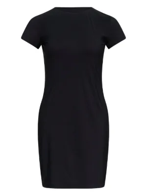 blue dress for baby girl Solid Short Sleeve Shirt Collar Button Front Closure Mini Dress Medium / Black main image 0