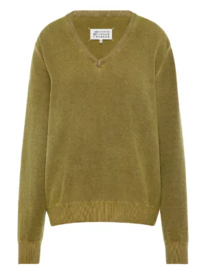 Maison Margiela logo-print Cropped Sweatshirt | Green | FARFETCH Maison Margiela logo-print Cropped Sweatshirt | Green | FARFETCH