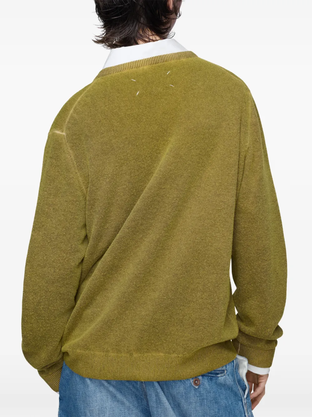 Maison Margiela Trui met V-hals Groen