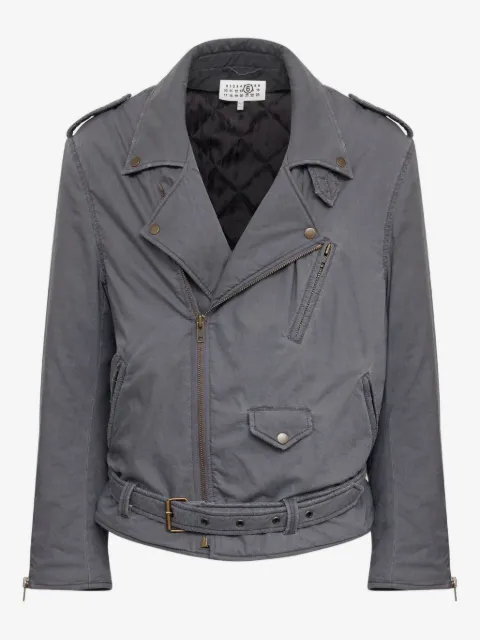 MM6 Maison Margiela belted zip-up biker jacket