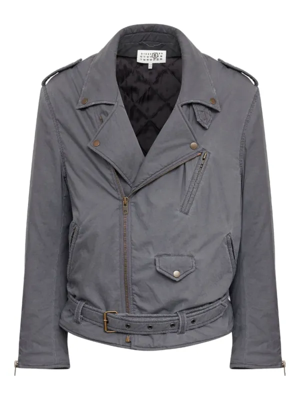 MM6 Maison Margiela ライダースジャケット | グレー | FARFETCH JP