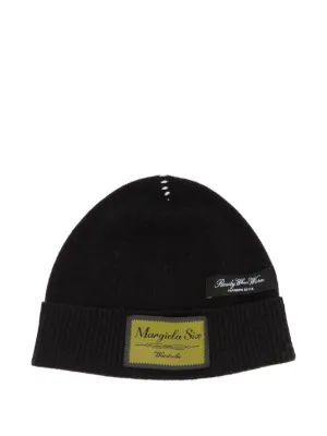 MM6 Maison Margiela リブ コットンビーニー | ブラック | FARFETCH JP