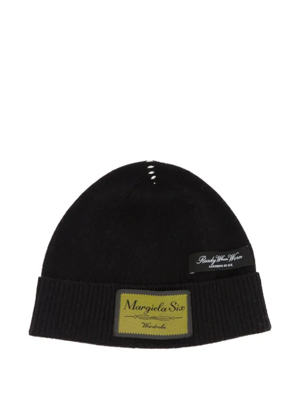 Maison Margiela MM6 ブラックニット帽 公式 オンライン Maison Margiela MM6 ブラックニット帽 【公式通販】