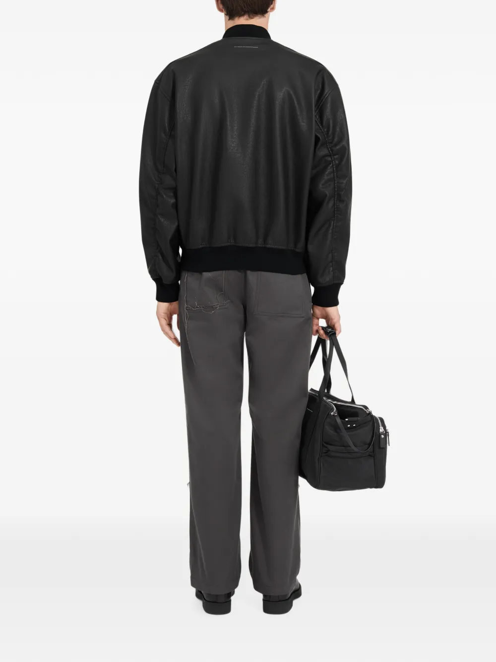 MM6 Maison Margiela Varsity Jacket in Black, view 4