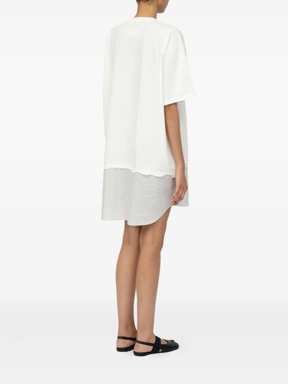 MM6 Maison Margiela T-shirtjurk met gestreept vlak Wit