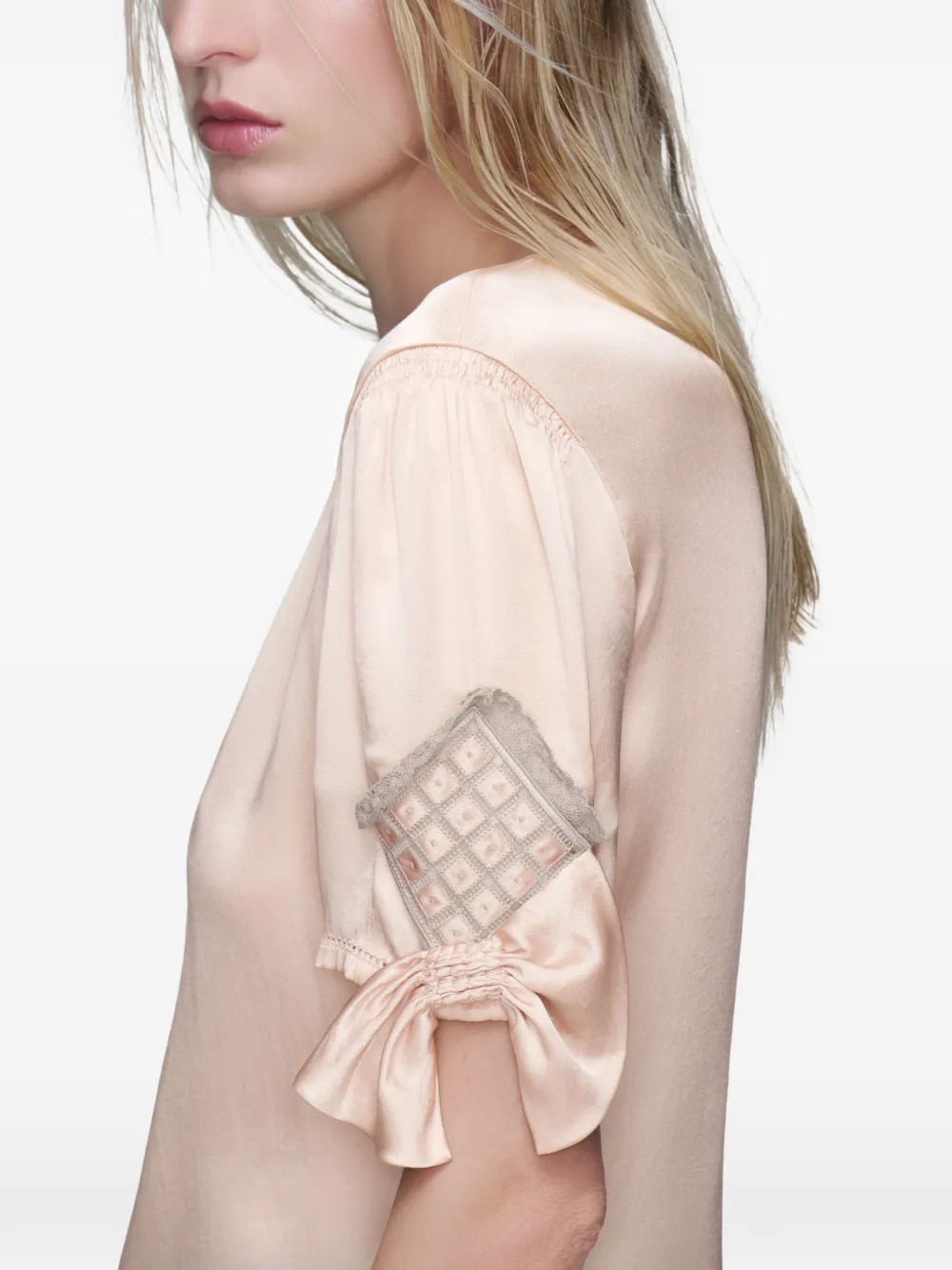 Maison Margiela Top met gestrikte mouwen Beige