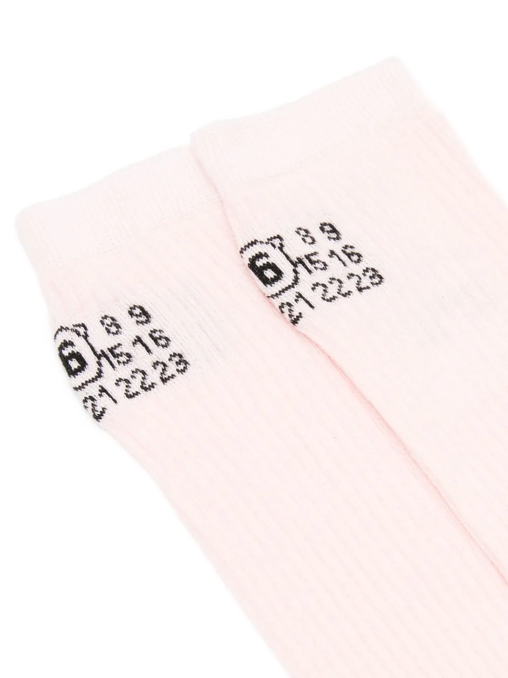 Mm6 Maison Margiela Knee-length Ribbed Socks In Pink