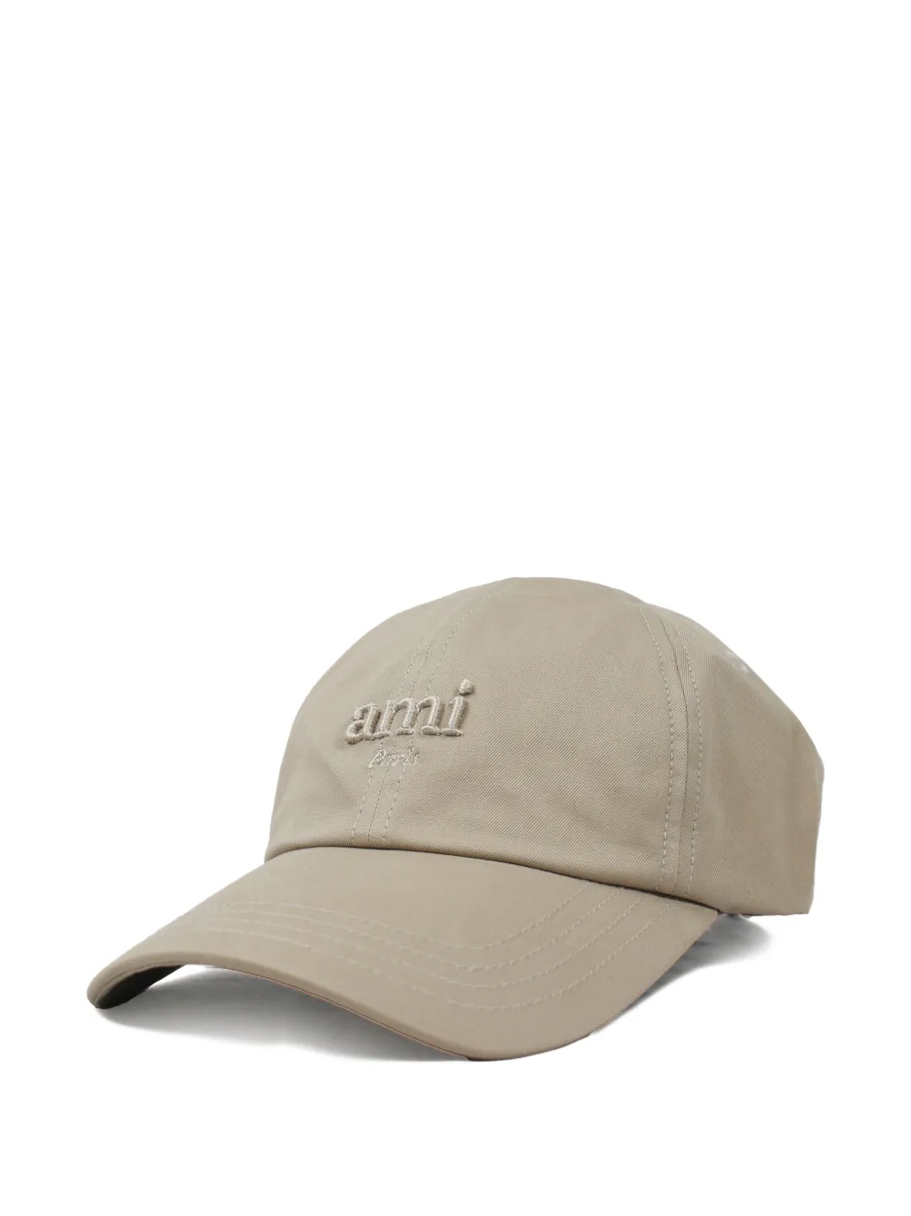 AMI Paris Honkbalpet met geborduurd logo Beige