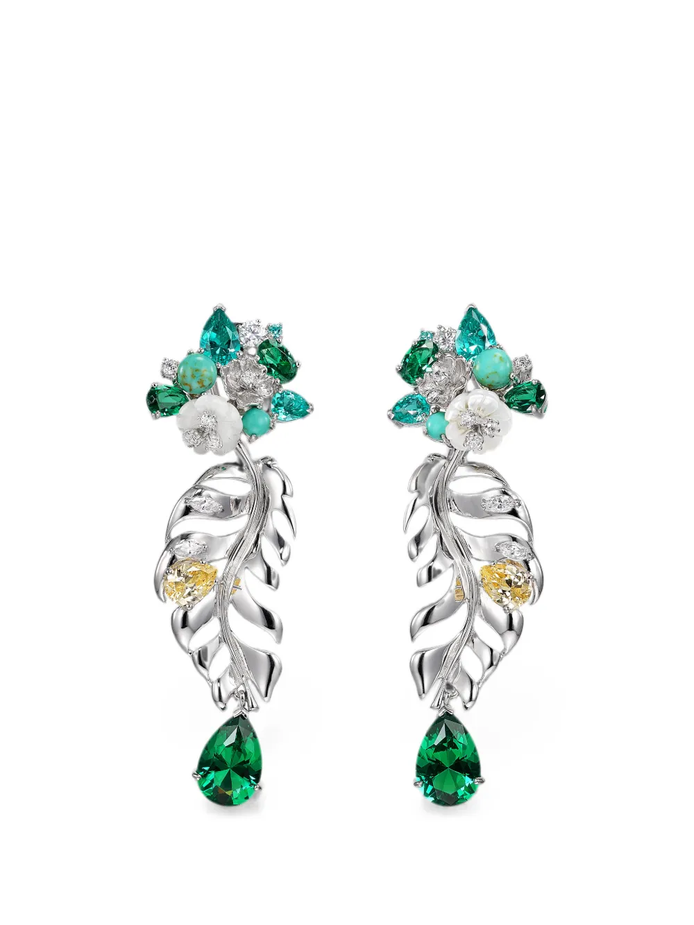 Anabela Chan Orecchini Palm con pietre - Argento