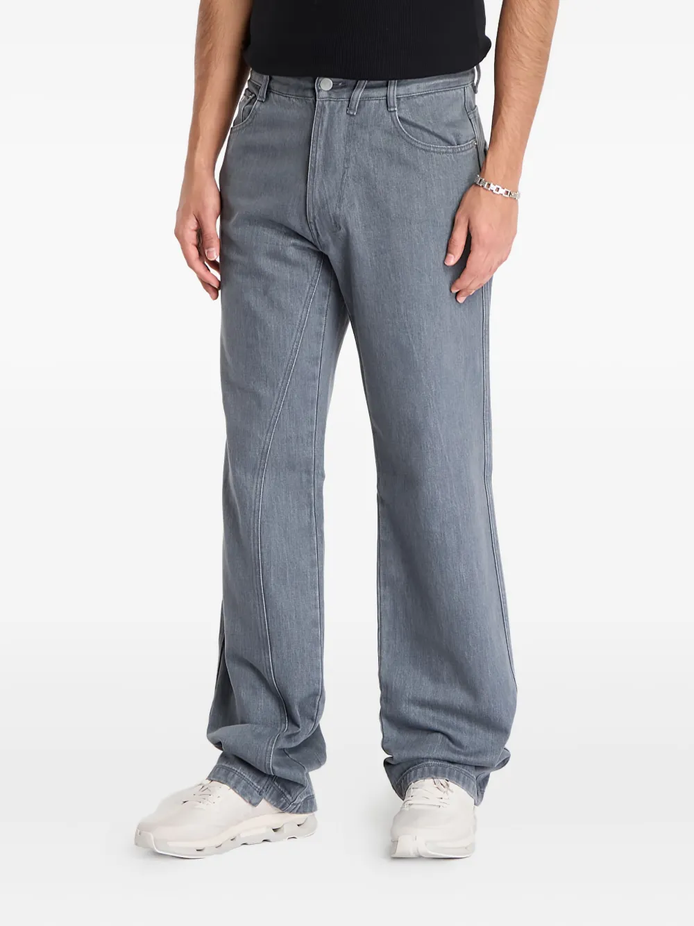 Post Archive Faction Curved Jeans In Gray
