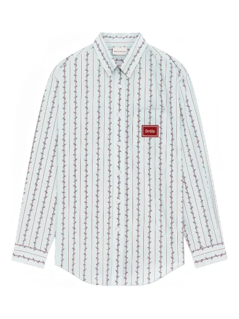 Drôle De Monsieur striped patch shirt