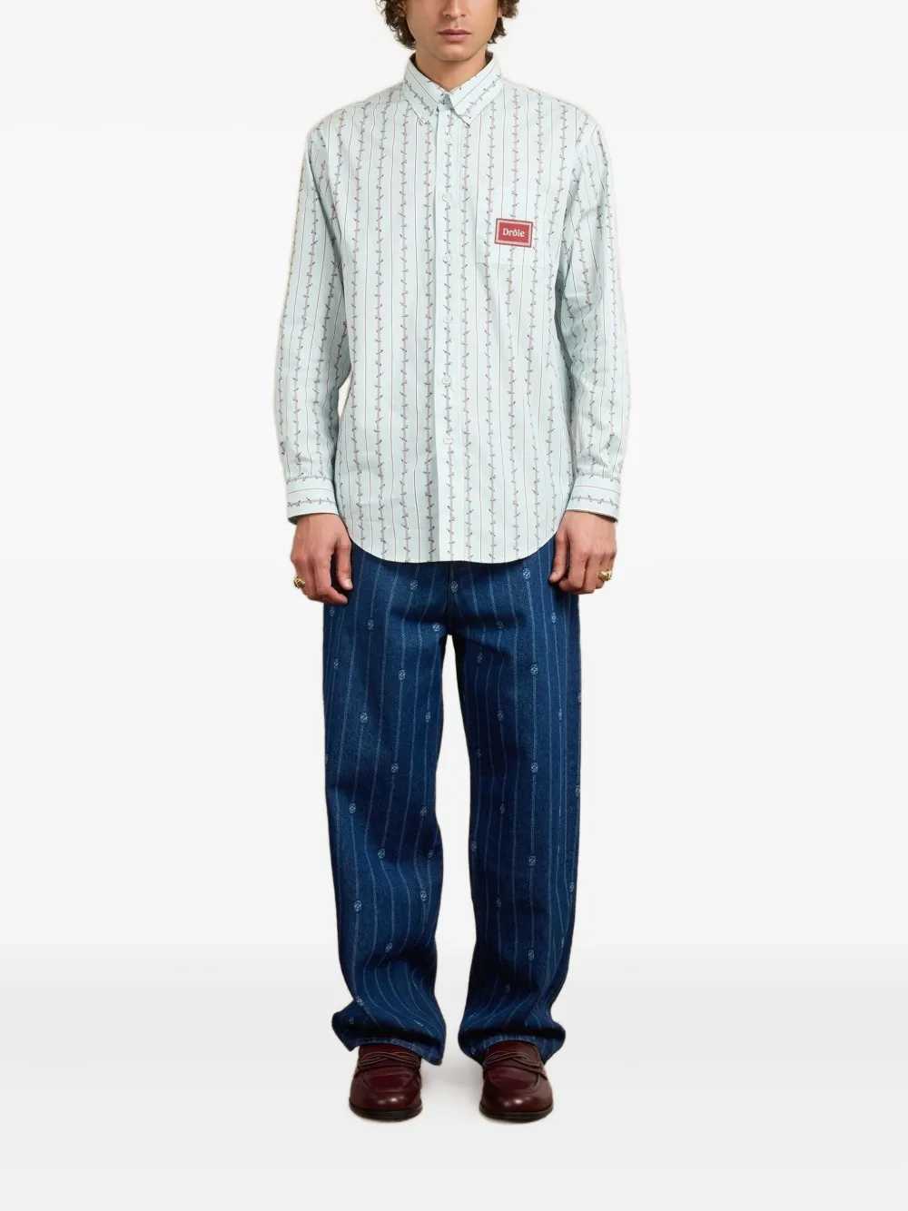 Drôle De Monsieur Gestreept overhemd - Wit