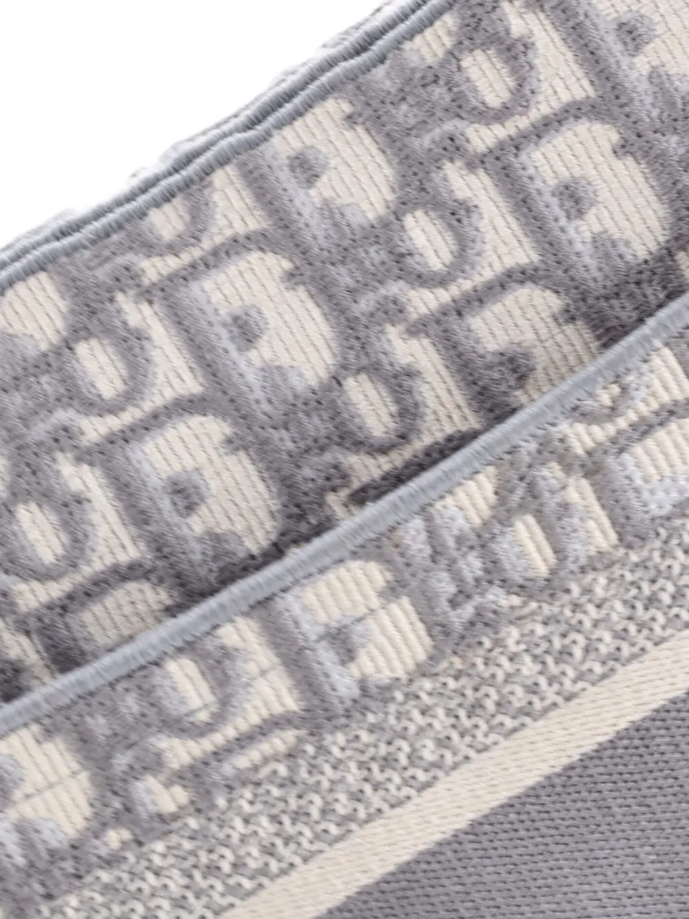  Christian Dior Pre-owned Saddle Handbag Logo Embroidered Oblique Canvas Medium Shoulder Bag - Grigio 