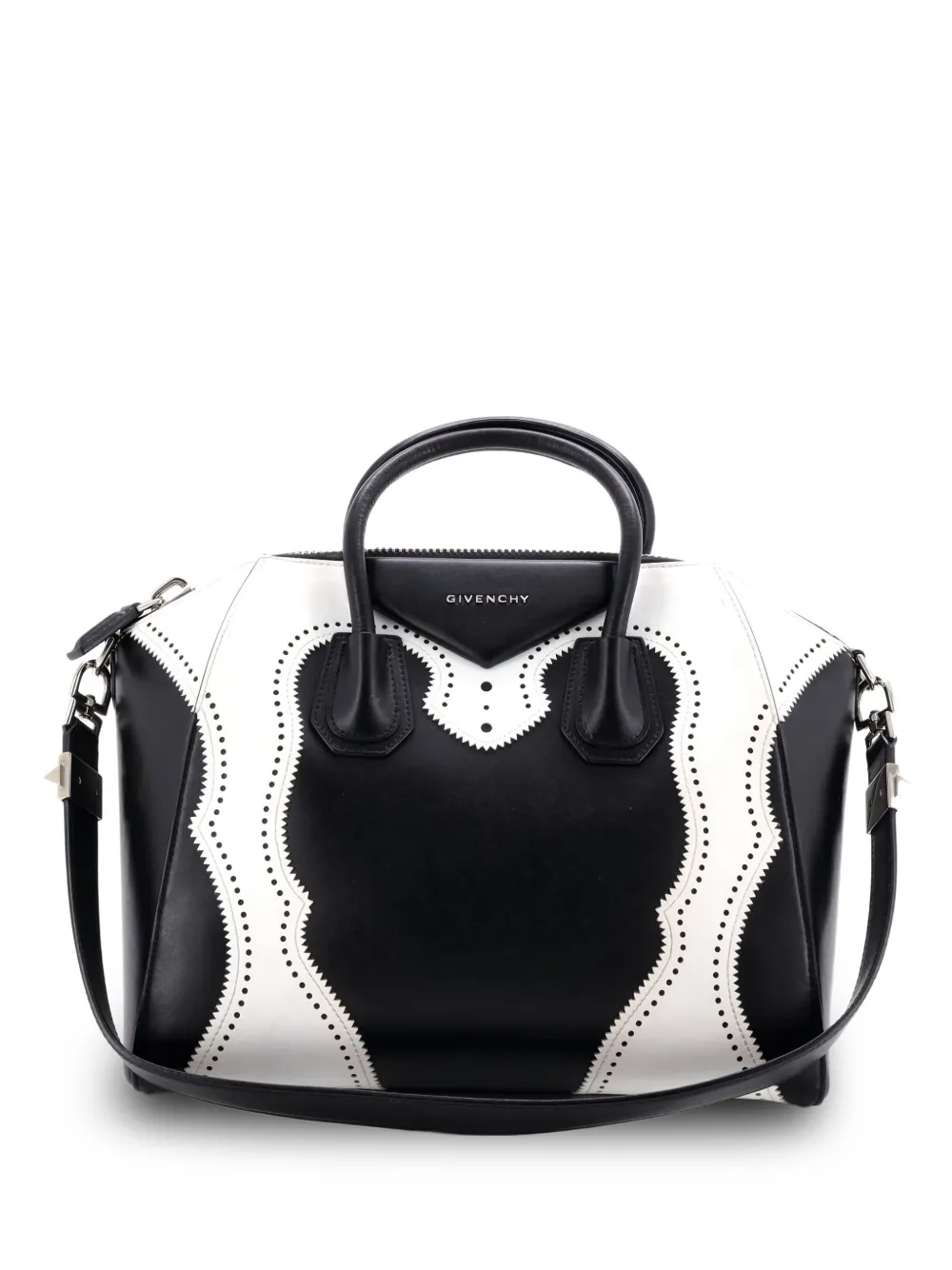 Givenchy Pre-Owned Bicolor Brogues Antigona Bag Leather Medium Givenchy Pre-Owned Bicolor Brogues Antigona Bag Leather Medium