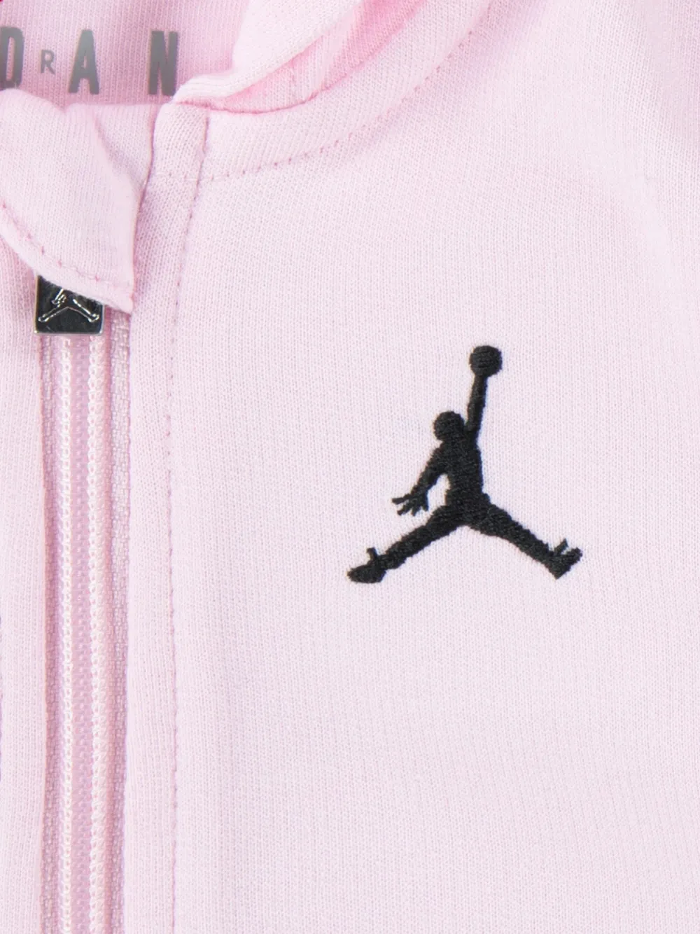 Jordan Zip Hooded Romper In Pink