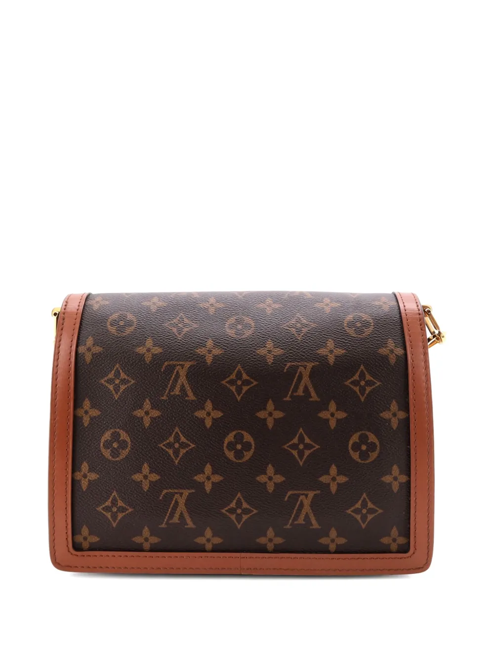 Pre-owned Louis Vuitton Dauphine Reverse Monogram Canvas Mm Shoulder Bag In Brown